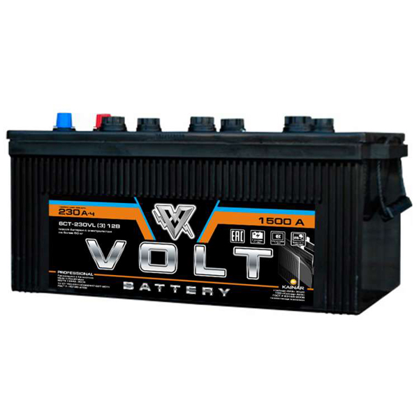 6СТ-230 * Volt PROFESSIONAL обратная Толстые 1500А 518x274x234 Кальцевый Конус Беларусь (Уценка)