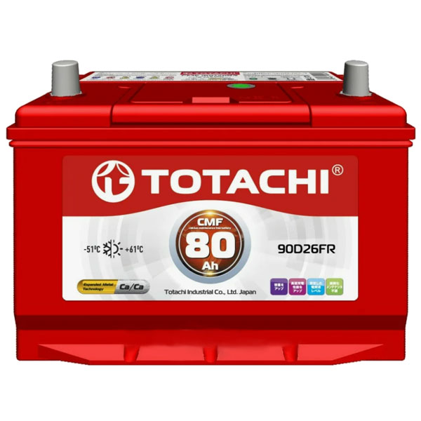 6СТ-80 * TOTACHI CMF 80 90D26 FR прямая Толстые 670А 257x172x200 азия н.крепл
