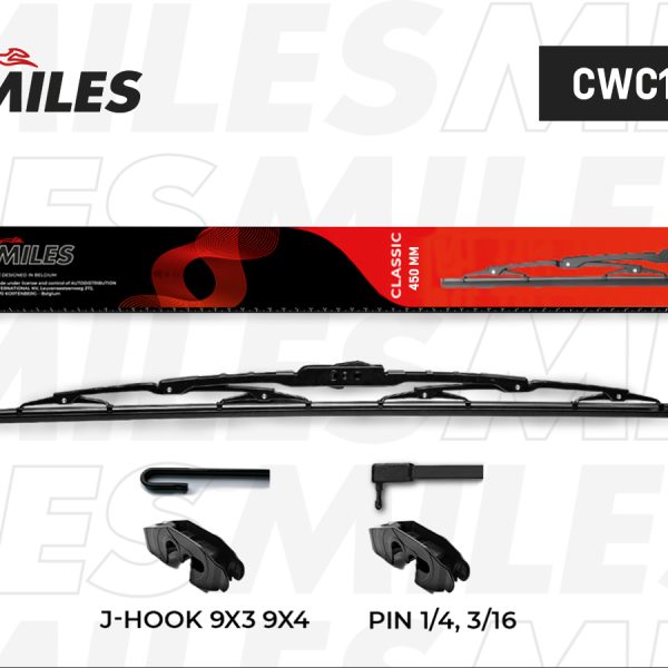 Щетка стеклоочистителя Miles CWC18AC 450мм каркасная с мультиадаптером