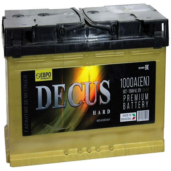6СТ-110 * DECUS обратная 1000А 352x175x190 (г.Елабуга, Россия)