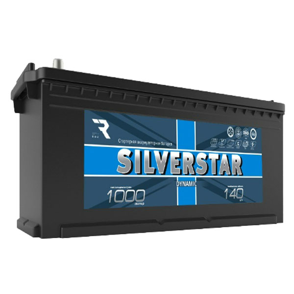 6СТ-140 * SILVERSTAR DYNAMIC обратная конус 1000А 513x189x223 (Рязань)