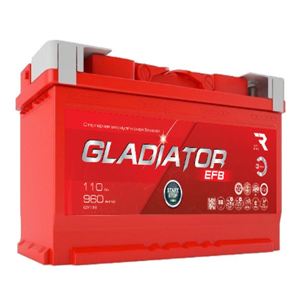 6СТ-110 * Gladiator EFB прямая 960А 353x175x190 (Рязань)