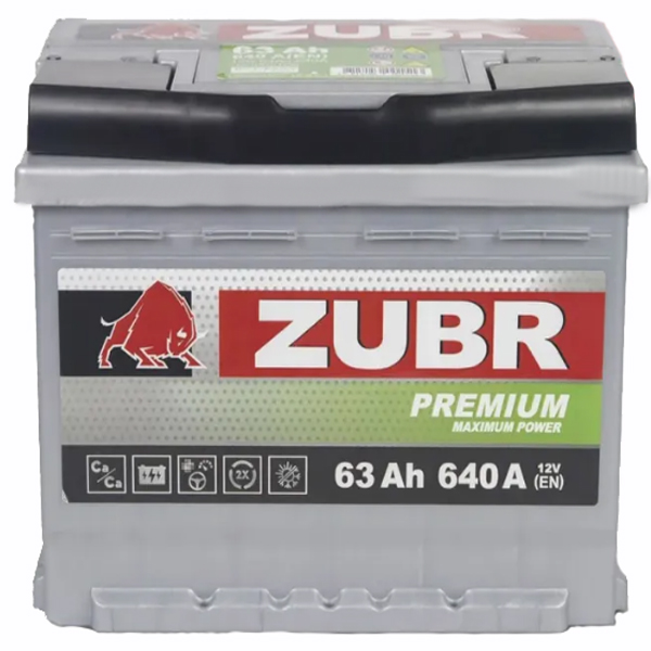 6СТ-63 * ZUBR Premium прямая 640А 242x175x190 (Беларусь)