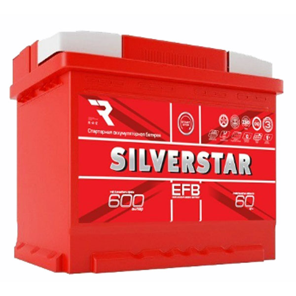 6СТ-60 * SILVERSTAR EFB прямая 600А 242x175x190 (Рязань)