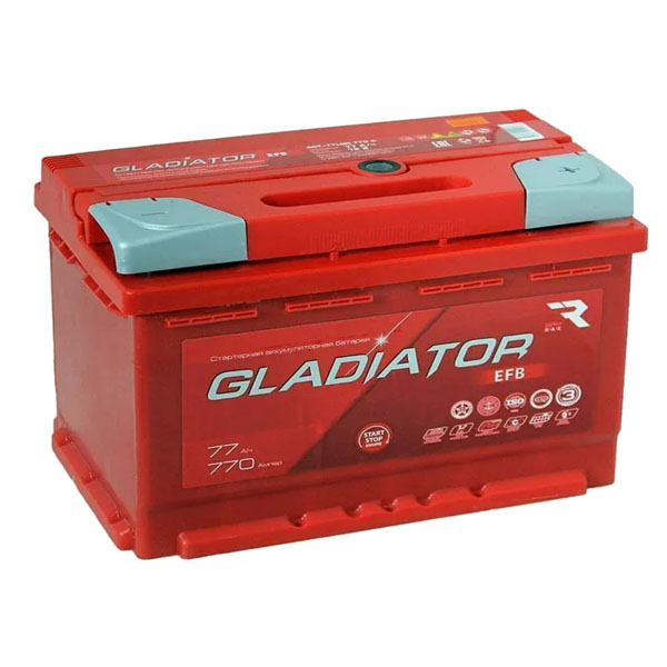 6СТ-77 * Gladiator EFB обратная 770А 276x175x190 (Рязань)