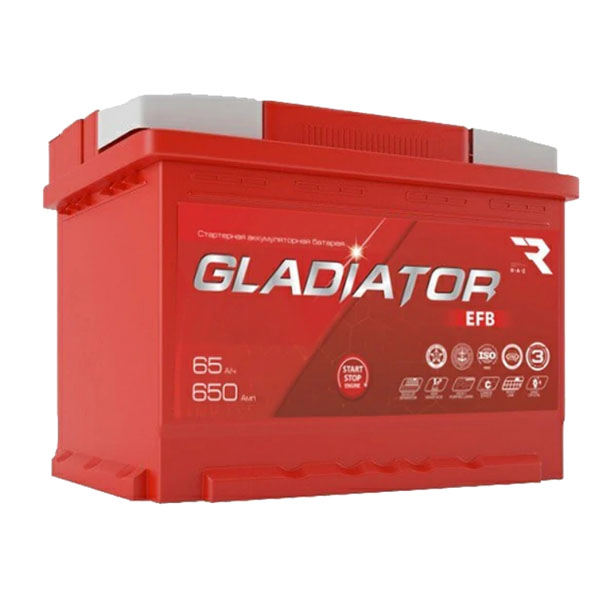 6СТ-65 * Gladiator EFB обратная 650А 242x175x190 (Рязань)