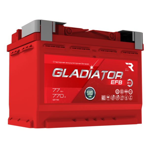 6СТ-77 * Gladiator EFB прямая 770А 276x175x190 (Рязань)