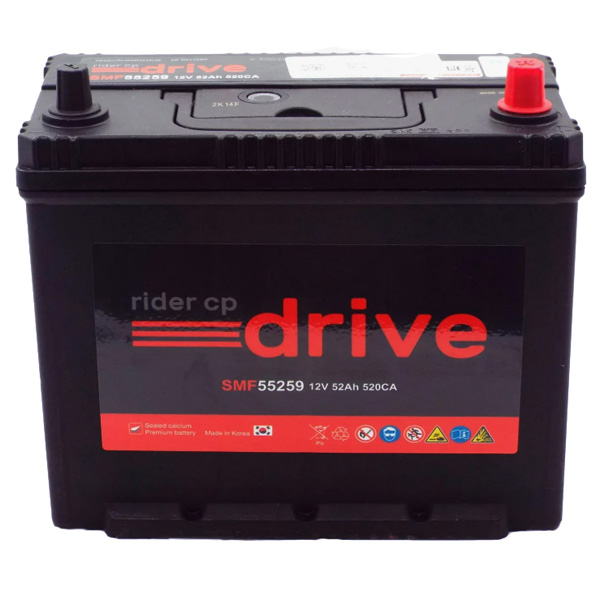 6СТ-52 * RIDER Asia обратная 520А 240x129x220 60B24L SMF55259 унив.в. (Корея)