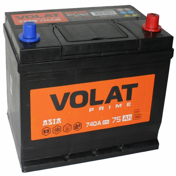 6СТ-80 * VOLAT Prime Asia прямая 740А 261x175x225 (Беларусь)