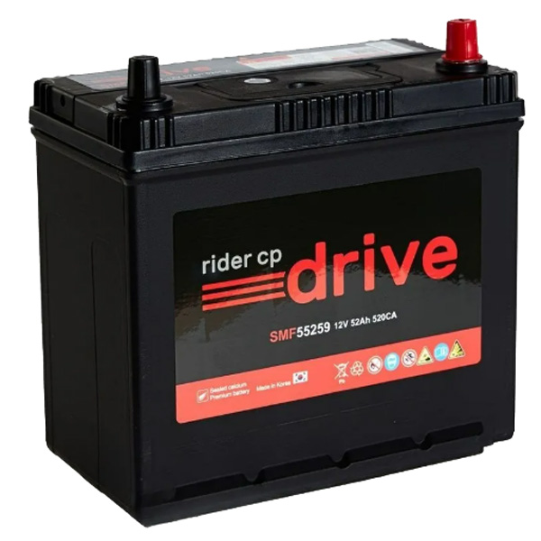 6СТ-52 * RIDER Asia прямая 520А 240x129x220 60B24R SMF55260 (Корея)