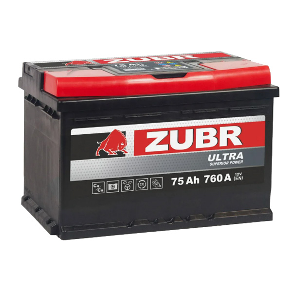 6СТ-75 * ZUBR ULTRA прямая 750A 278x175x190 (Беларусь)