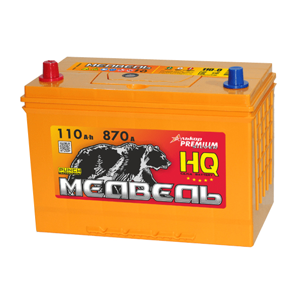 6СТ-110 * Медведь прямая 900А 353x175x190 (Россия)